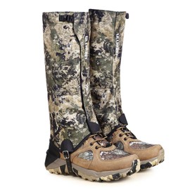 QOGIR Hunting Gaiters Boot Gaiters: Durable Leg Gaiters for Hunting, Waterproof Hiking Gaiters with Upgraded Rubber Foot Strap, Adjustable Snow Boot Gaiters for Hiking, Hunting, and More