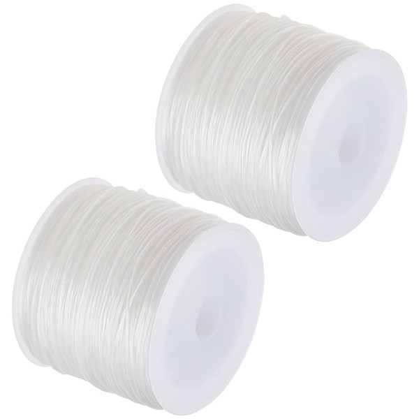 Beebeecraft 2 Rolls 100 m Flat Elastic Crystal Cord 0.8