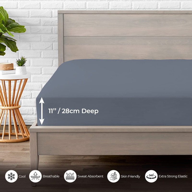 MistyMorning Fitted Sheet, Soft & Premium quality Bedding & Linen,
