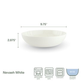 Everyday White by Fitz and Floyd Nevaeh Vegetable Serve Bowl, 9.75 Inch