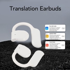 Language Translator Earbuds, Two Way Real time Translation, 144 Language with Bluetooth & APP Online Instant Voice Translation for Travel Business Learning (White)