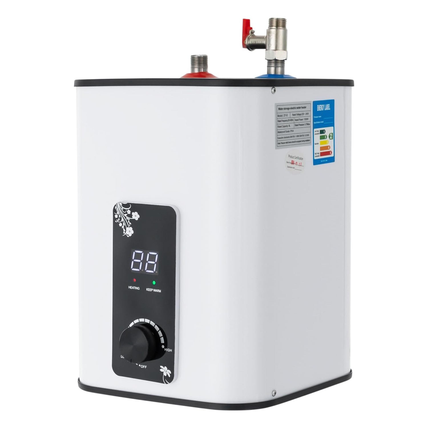 1.76 Gal Mini Tank Water Heater, 120V 1500W Electric Under Sink Water ...