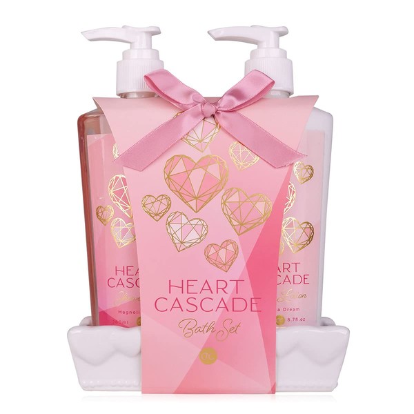 Accentra Heart Cascade Hand Care Set on Ceramic Tray, Hand