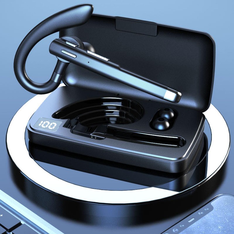 Bluetooth Earpiece, Waterproof Wireless Handsfree Headset with Charging Case, Lightweight