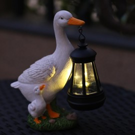 BRMM MIA Garden Statues Garden Ornaments AnimalOutdoor Statues Standing Ducks Garden Animal Sculpture (Duck Lamp)