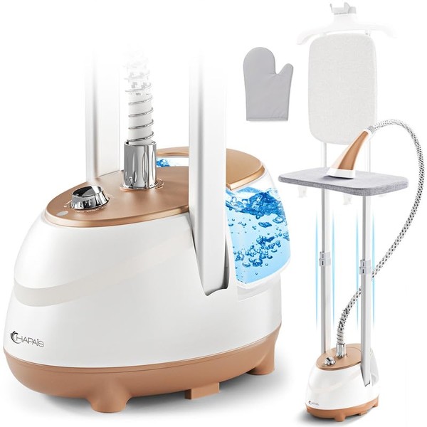 Steamer for Clothes,1800W Standing Garment Steamer with Adjustable Double Rod,Flat
