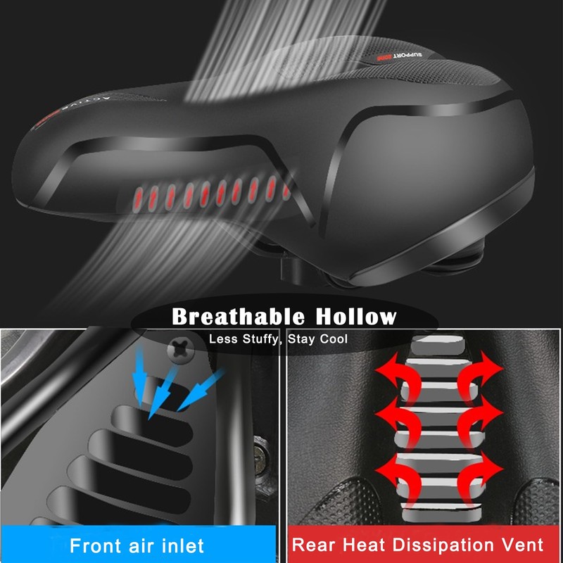 Hmfmdy Bicycle Saddle, Bicycle Saddle with Double Spring, Ergonomic Bicycle