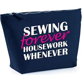 Hippowarehouse Sewing Forever Housework Whenever printed make up cosmetic wash bag 18x19x9cm