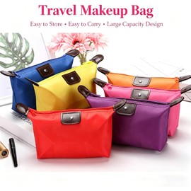 30 Piezas Bolsas de Maquillaje Impermeables Plegables, Gran Capacidad con Decoración de Nylon, Set Organizador para Cosmeticos y Viaje, Multicolor