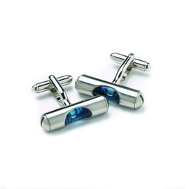 Onyx Art Metallic Bubble Spirit level Cufflink's in a gift box - HMC75