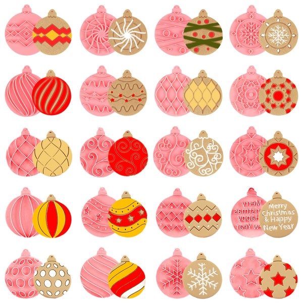 20 Pcs Christmas ball Ornaments Cookie Stamps Xmas Ball Shape
