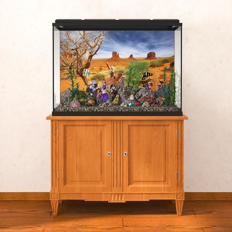 MIRRORANG 91 x 41 cm Reptile Habitat Background Orange Desert