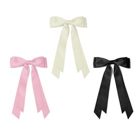 Neyared 3 PCS Bow Hair Clip, Pink White Black Bows Clips for Women Girls Teens