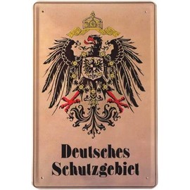 schilderkreis24 - Tin Sign with German Text "German Protected Area" Decorative German Workshop Sign Garage Gift for Birthday or Christmas 20 x 30 cm