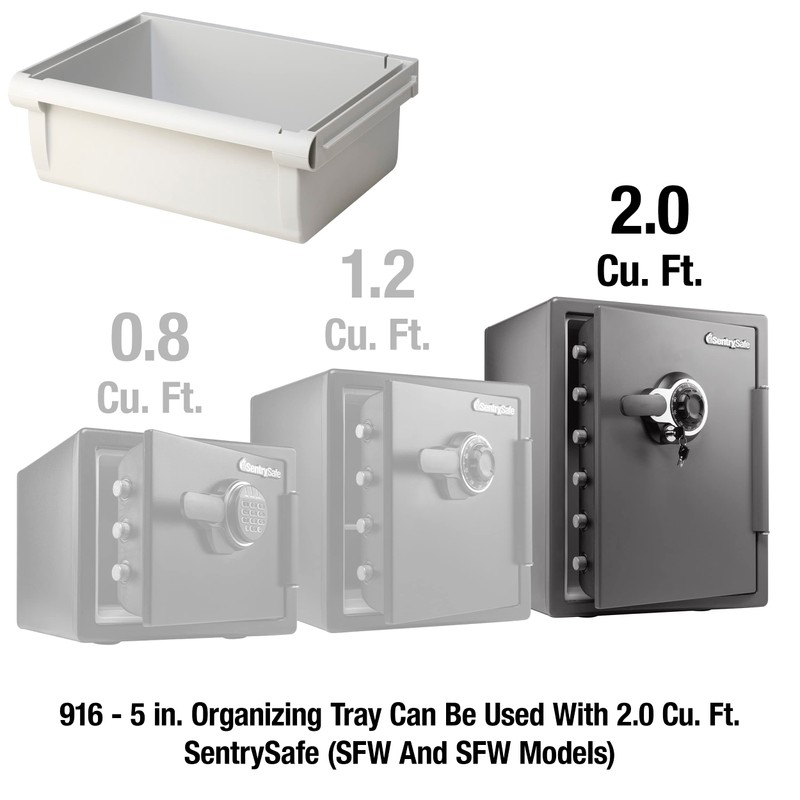 SentrySafe White Drawer Accessory for SFW205 Fire Safes, Adjustable Organizer
