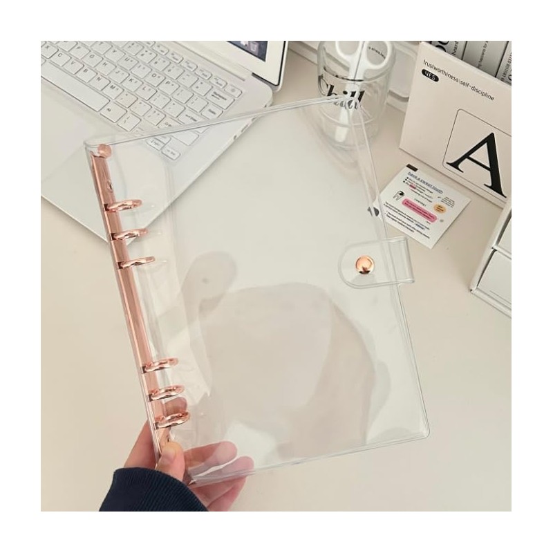 A5 6-Ring Binder Cover for Loose Leaf PVC Clear A5