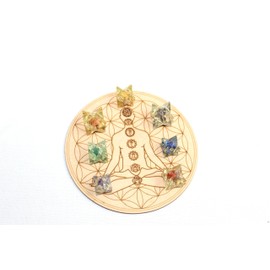 Prajet Energized Orgonite Healing Crystal 1inch Orgone Merkaba Rare Healing Positive Energy, Meditations (7 Chakra Merkaba orgone)