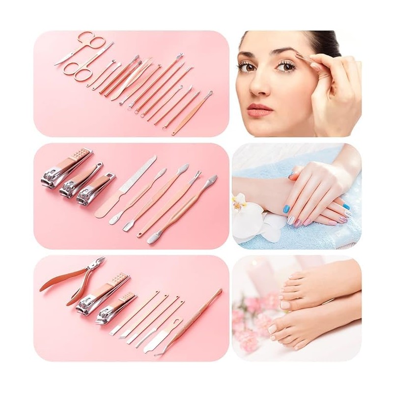 SAMSIDD Manicure Set, Pedicure Kit, Nail Clippers, Professional Grooming Kit,