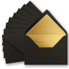 50 x metallic gold lined envelopes DIN C5, black, 156