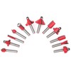 12Pcs Shank Carbon Steel Woodworking Tool Cutter Router Bit Set