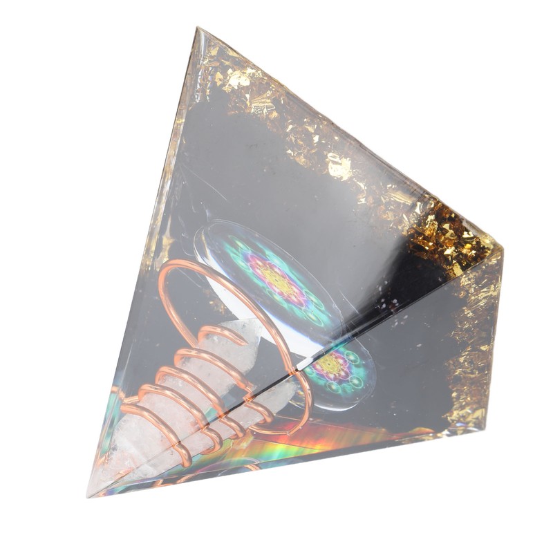 Healing Crystal Pillar Pyramid 6CM Epoxy Positive Energy Generator Meditation