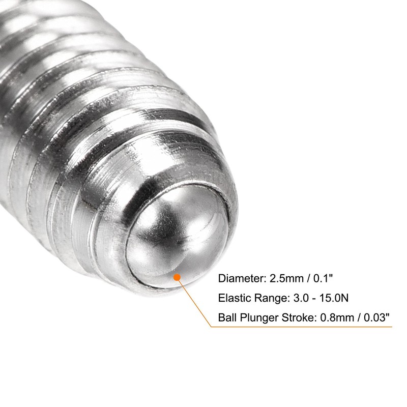 sourcing map Ball Point Set Screws, M4 x 6mm 304