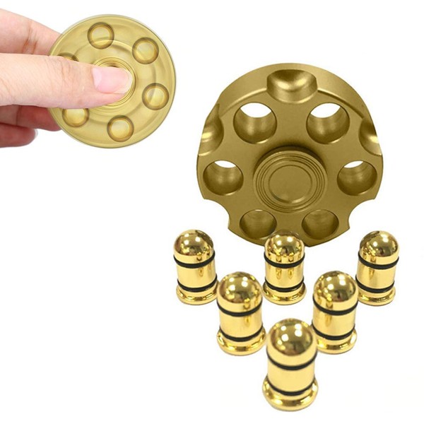 Dan&Dre Fidget Spinning Revolver Design Relieve Stress Toy, Detachable Bullet EDC Rotating Adult Decomression Toy
