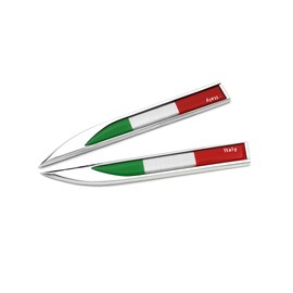 PTDecals One Pair Metal Italian Flag Emblem Italy Car Badge National Flag Sticker Graphic Decals for Universal Auto Motorcycle Skirts Trunk Sides