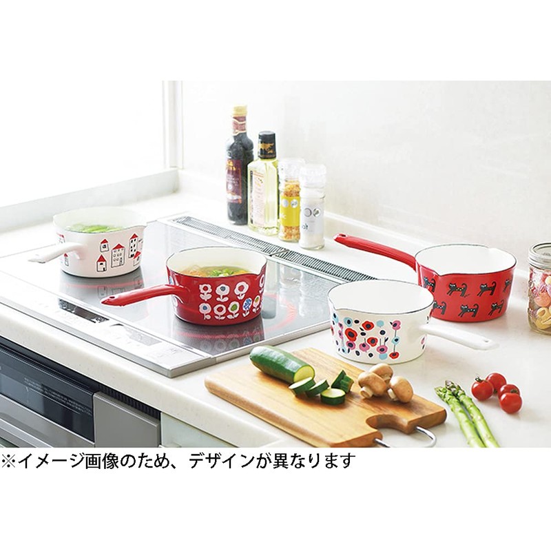 Plune YJM-105 Milk Pan, 5.9 inches (15 cm), Monotone Dog,