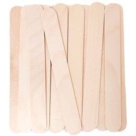 Makerstep 6 Inch Jumbo Wooden Multi-Purpose Wax Sticks 100 Pack. Large Popsicle Sticks, Applicator, Spatulas for Waxing, Ideal for Body, Hair Removal, Craft, Ice Cream Sticks