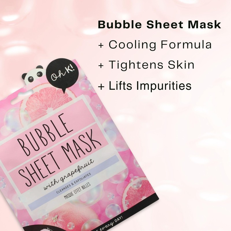 Oh K! Bubble Sheet Mask - Grapefruit - Korean Face