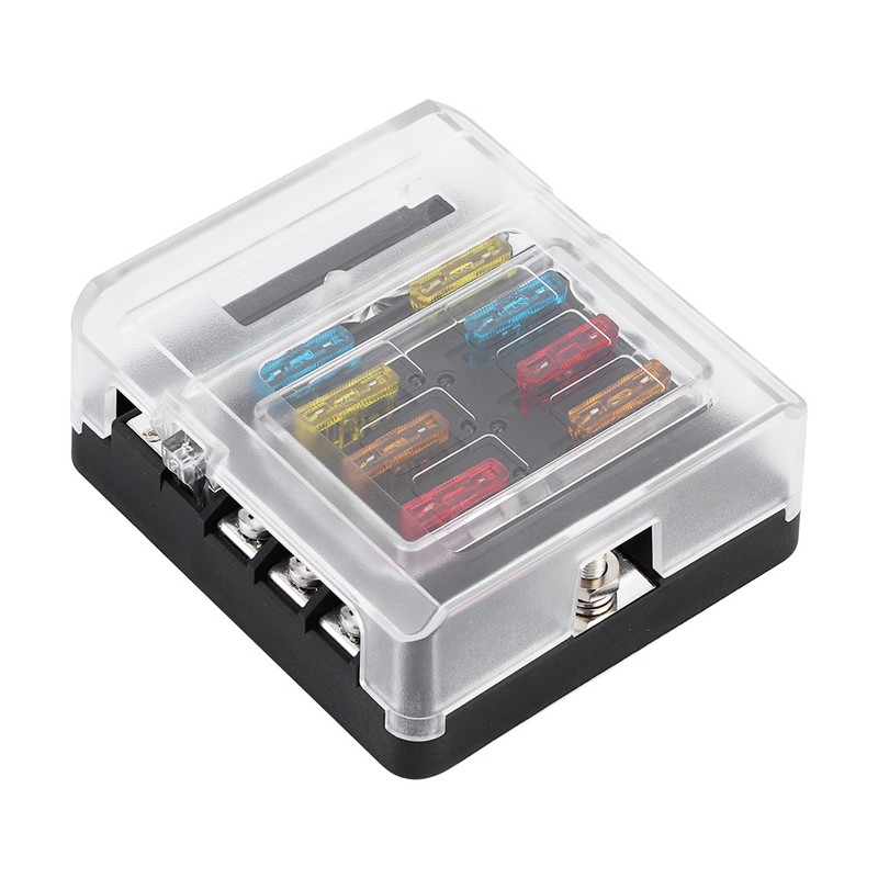 6-Way 12V-24V Car Power Distribution Blade Fuse Holder Box Terminal