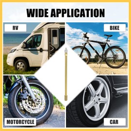 REPAIROCK 2pcs 180mm/7.09" Long Brass Auto Tire Valve Extension Adaptor Air Tyre Stem Extender Inflation Stright Bore for Car Truck Motorcycle Bike Scooter Auto Replacement Parts