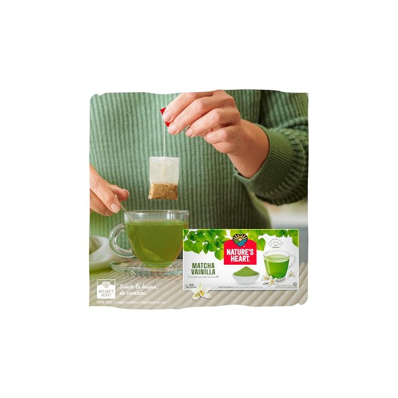 Nature's Heart 7502252484421 Te Matcha Vanilla, Matcha, vainilla, 30 gramos