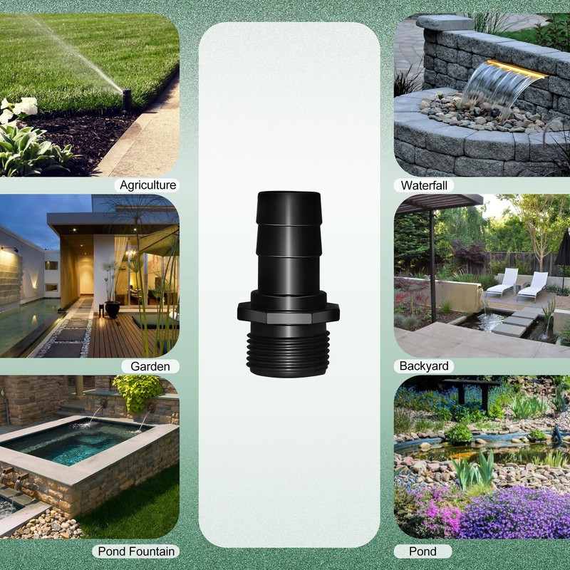 LONGRUNNEW Pond Hose Fittings Adapter PVC Pipe Fitting Adapter Black
