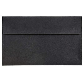 JAM PAPER A10 Premium Invitation Envelopes - 6 x 9 1/2 - Black Linen - 50/Pack