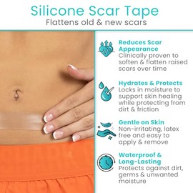 Vive Care Cinta De Silicona Vivecare Para Cicatrices Quirúrgicas - Parches De Silicona De Grado Médico Para Después De Una Cirugía - Tiras De Gel De S