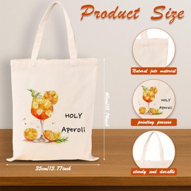 Scinzene Aperol Gift 40 x 35 cm, Cotton Bag Aperol Spritz Gift Set, Holy Aperoli Jute Bag, Shopping Bag, Tote Bag, Women's Shopping Bag for Cocktail Lovers Decorations, 1