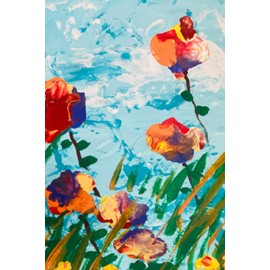 Notebook Mountain Roses: Beautiful Original Artwork by LD Sledge with poem by artist, Softcover 6x9, 200 Lined pages, part of Sledgeworks collection.