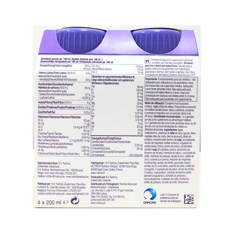 Fortimel Energy Vanilla Flavour, 4 x 200 ml