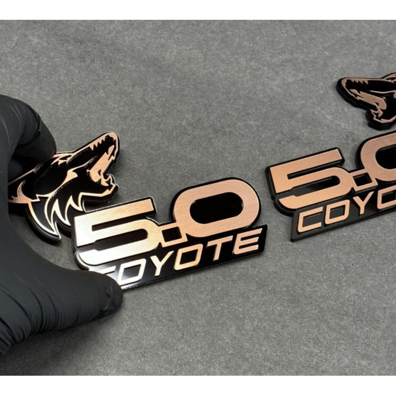 usa Standard COYOTE 5.0 Emblem Badges Bronze On BLACK EDITION