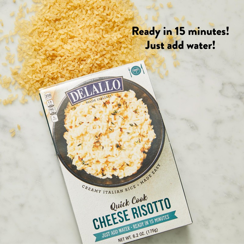 DeLallo Quick Cook Cheese Risotto Rice Mix, Made in Italy,