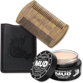 Bossman Beard Grooming Bundle: Sandalwood Comb and Mustache Wax