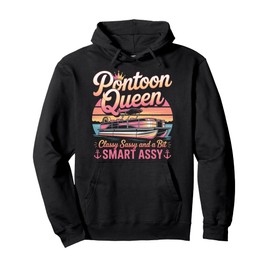 Pontoon Queen Sassy Funny Boating Party Tee Pullover Hoodie