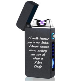 Custom Customized USB Electric Double Arc Lighter Rechargeable Windproof Torch Lighter e Dual Thunder Pulse Cross Lighter Plasma