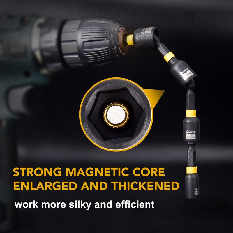 VIGRUE 43PCS Nut Driver Set for Impact Drill, Magnetic and