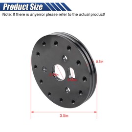 UHANBUT Grant Steering Wheel Hub Adapter Spacer Kit - 6 Hole to 3 Hole Conversion (Black, 0.5 Inch)