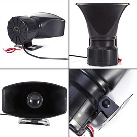 Yctze 5-Sound Tone 300 dB Car Van Truck Megaphone Loud Air Horn Siren PA MIC Speaker 5-Sound Siren Microphone Car Loud Horn