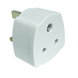 ShaniTech India 3 Pin to UK Travel Tourist Adaptor Converter Mains Plug Earthed White