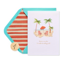 Papyrus Blank Romantic Valentines Day Card (Beach)